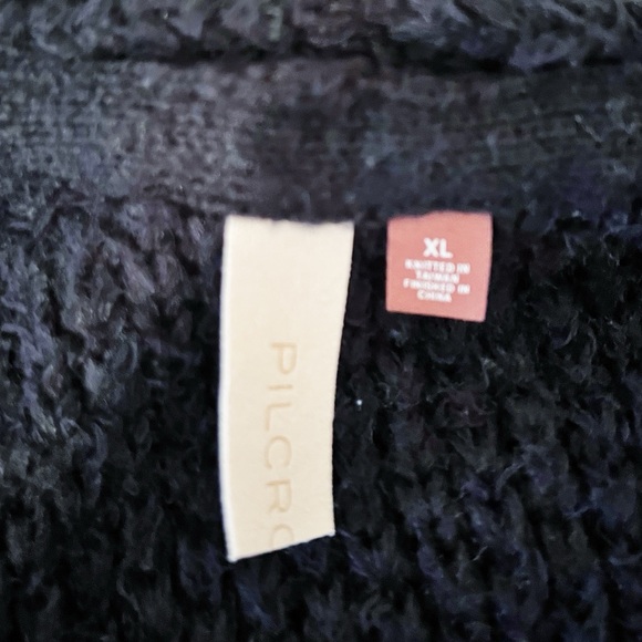 Anthropologie Pilcro Black Eyelash Open Chunky Knit Long Sleeve Cardigan - Picture 3 of 5